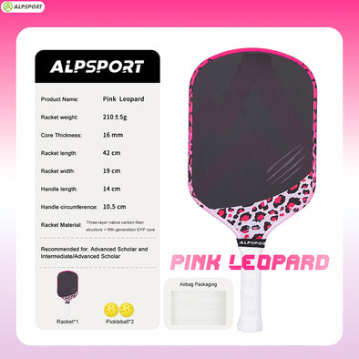 ALPSPORT PINK LEOPARD BUTTERFLY PICKLEBALL PADDLE | ALP-SPORT