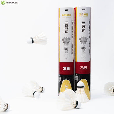ALPSPORT 3-Stage White Goose Feather Shuttlecocks-D35